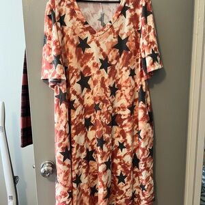 Vibrant Starry V-Neck Mini Dress